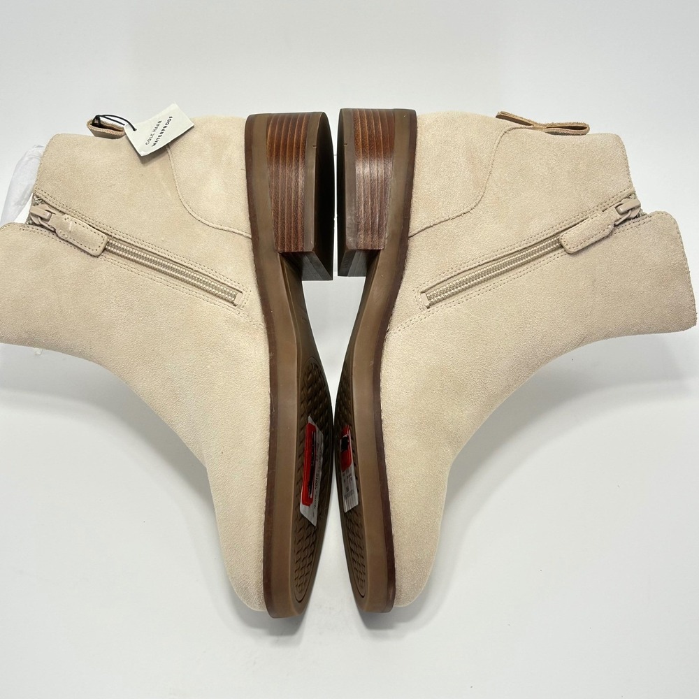 Cole Haan Grand OS Size 7 Suede Ankle Booties NEW Beige Waterproof Boots $298 - Picture 10 of 15